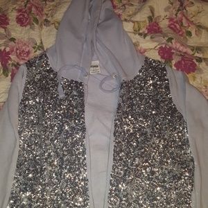 PINK sequined hoodie-needs zipper